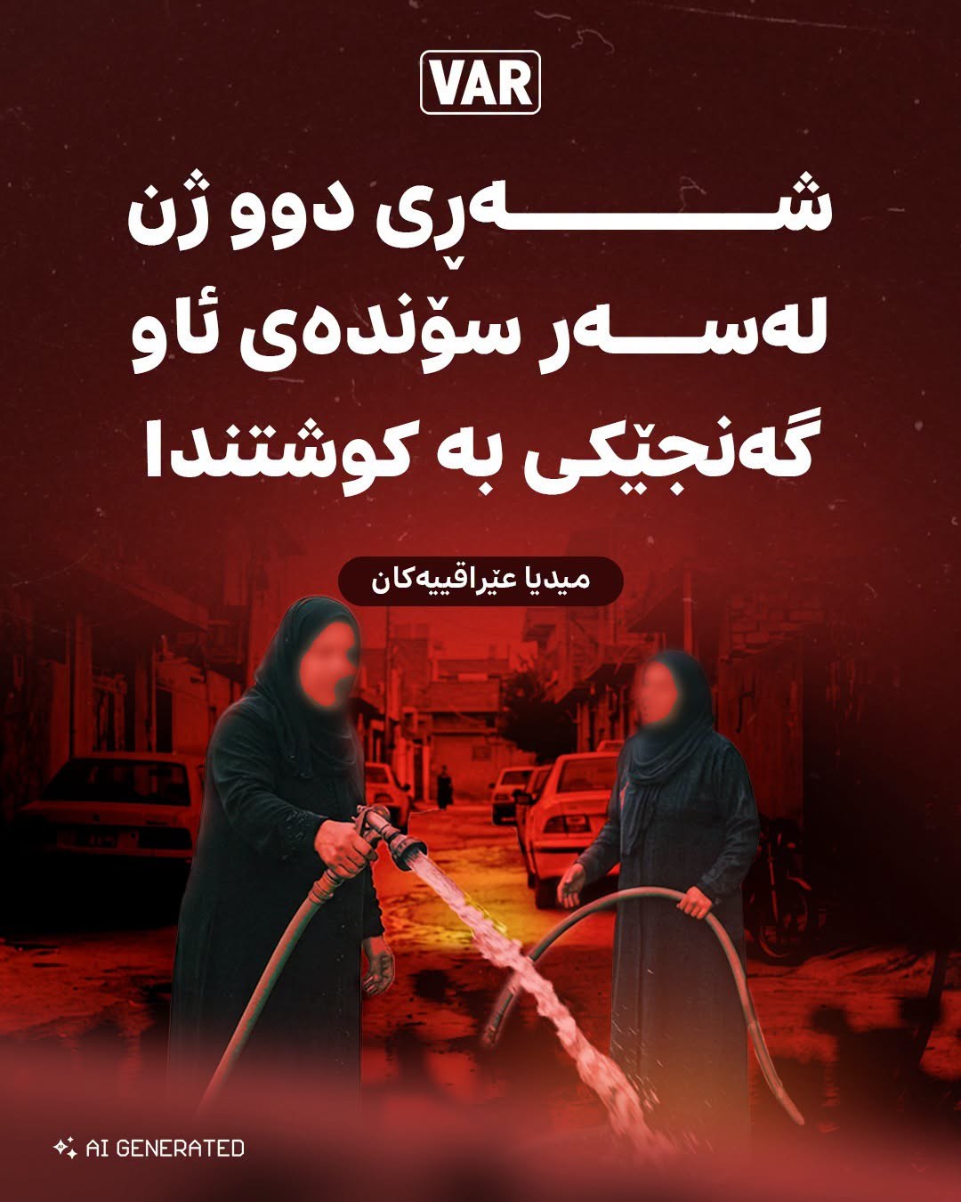 بەهۆی شەڕی دوو ژنەوە لەسەر سۆندەی ئاو گەنجێک کوژرا و سێ کەسی دیکە بریندارن.